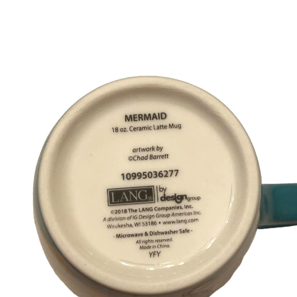 Lang Mermaid Latte Mug Ceramic 18 oz New in Box Chad Barrett - Picture 8 of 8